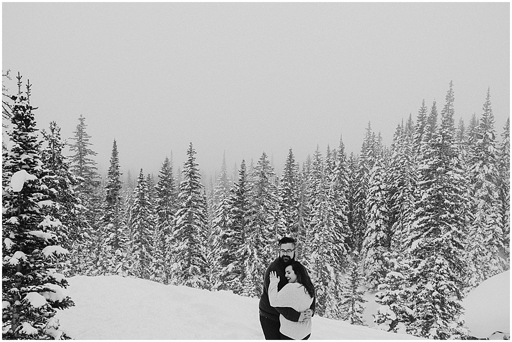 winter wedding in snow Colorado