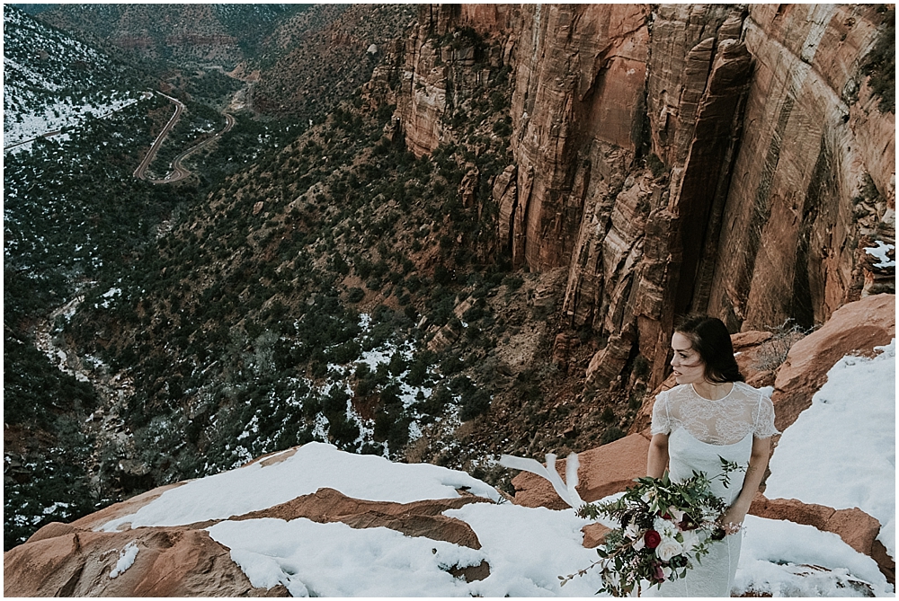 Wedding at Canyon Overlook Zion National Park
