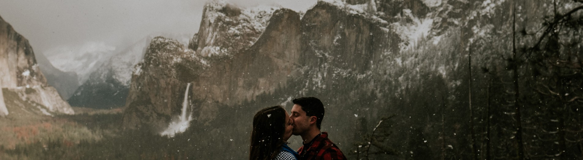 Kim + Matt | Scenic Yosemite Adventure in the Falling Snow