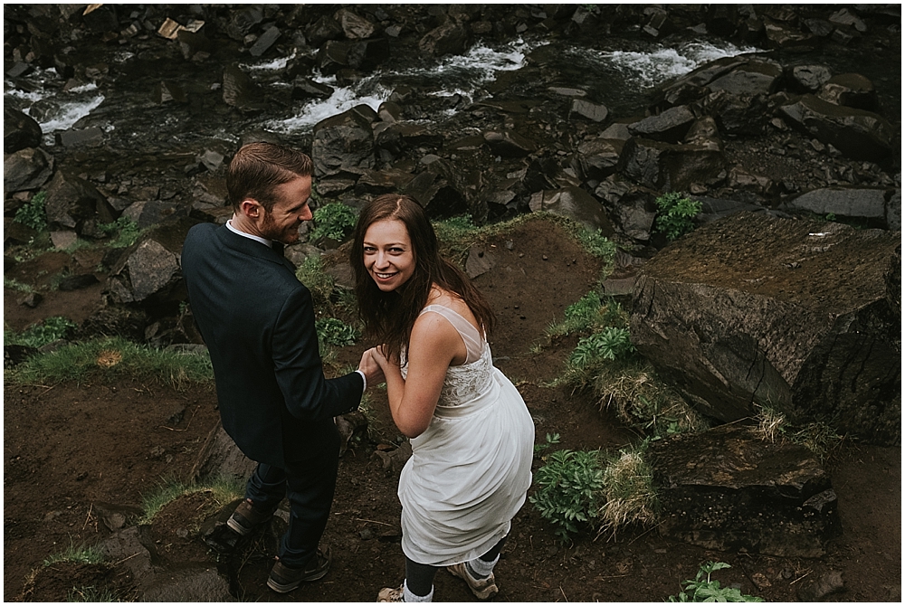 Iceland waterfall wedding 