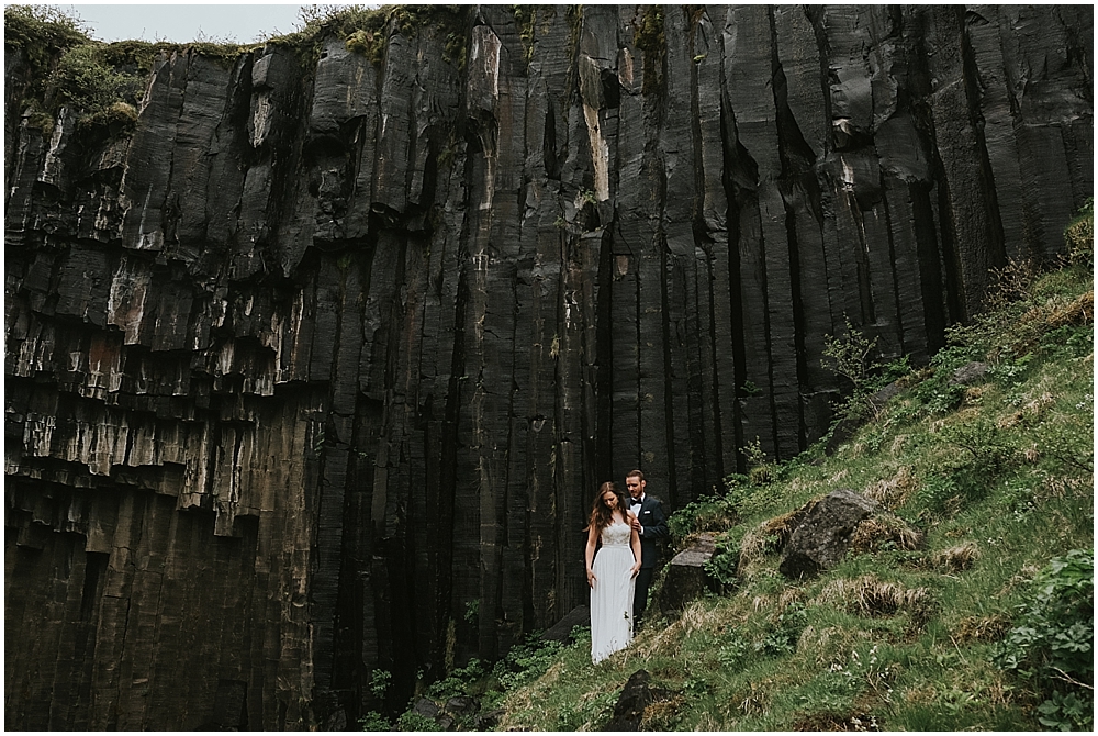 Svartifoss waterfall elopement Iceland 