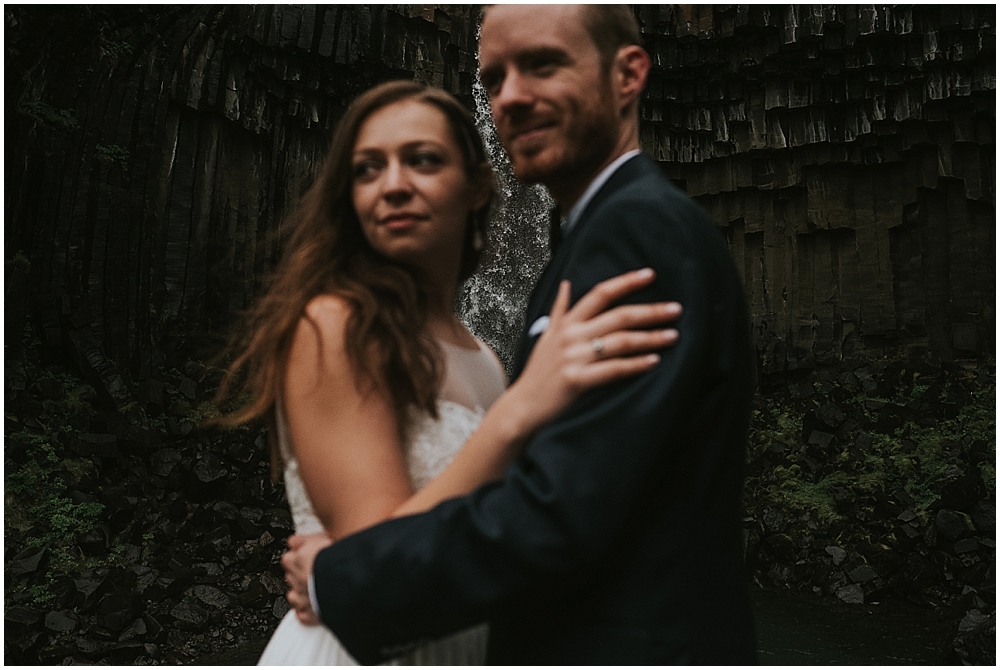 Iceland waterfall elopement 