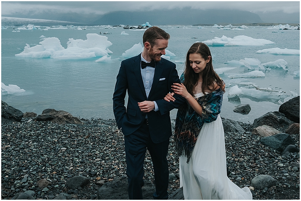 Iceland glacier lagoon wedding