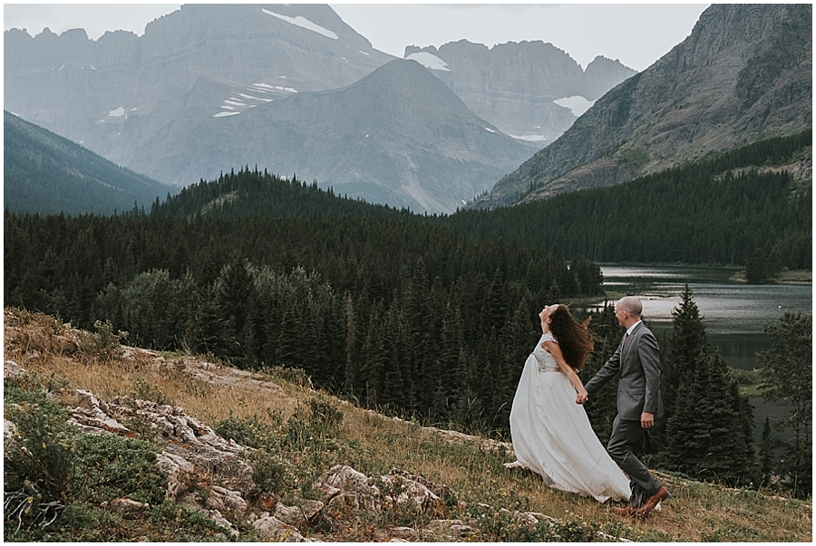 Wedding in Glacier National Park, Montana Wedding Adventure, Kalispell Wedding Photographer Elopement at Lake McDonald