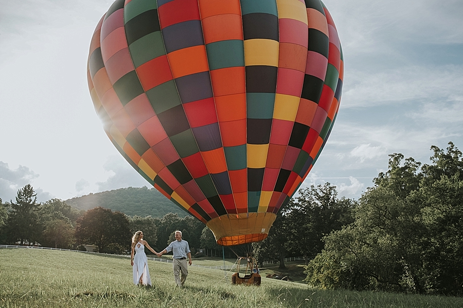 hot air balloon elopement north carolina virginia tennessee Asheville hot air balloon wedding