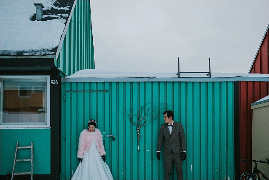 outdoor winter wedding Norway 