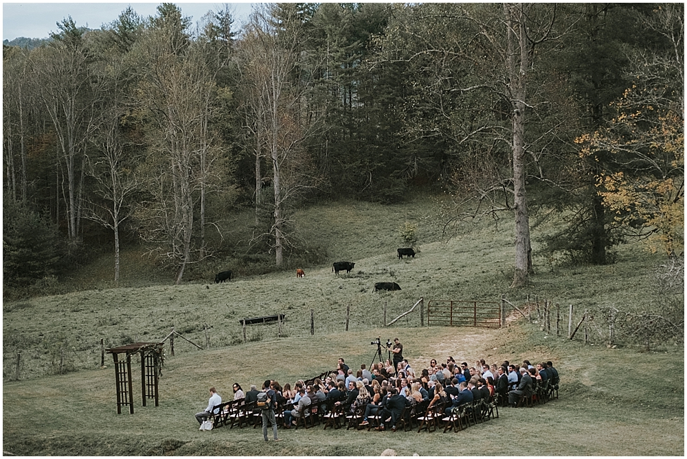 outdoor wedding ceremony in Asheville North Carolina mountains Asheville mountain wedding venue