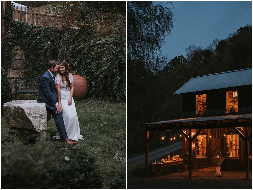 mountain wedding in North Carolina barn Cozy cabin wedding in North Carolina mountains