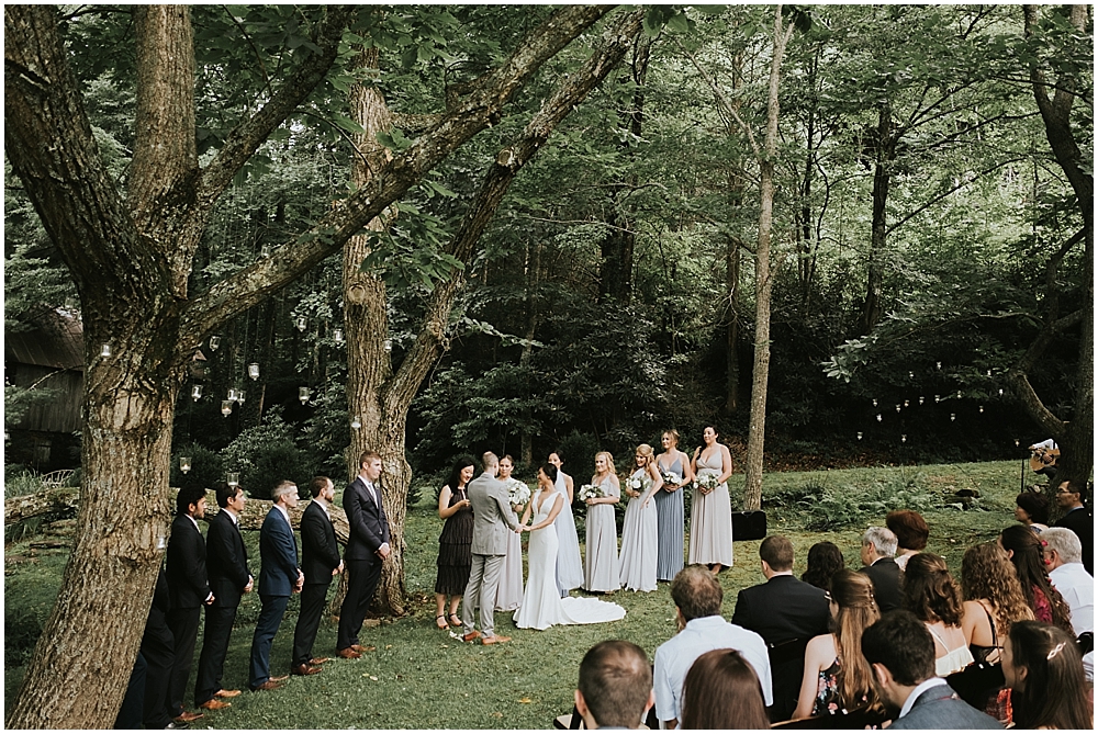 outdoor wedding ceremony North Carolina mountains 