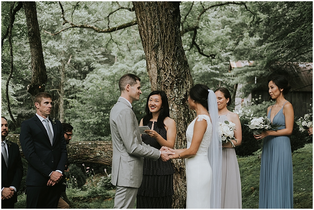 wedding ceremony in pisgah national forest north carolina pisgah forest wedding photographer