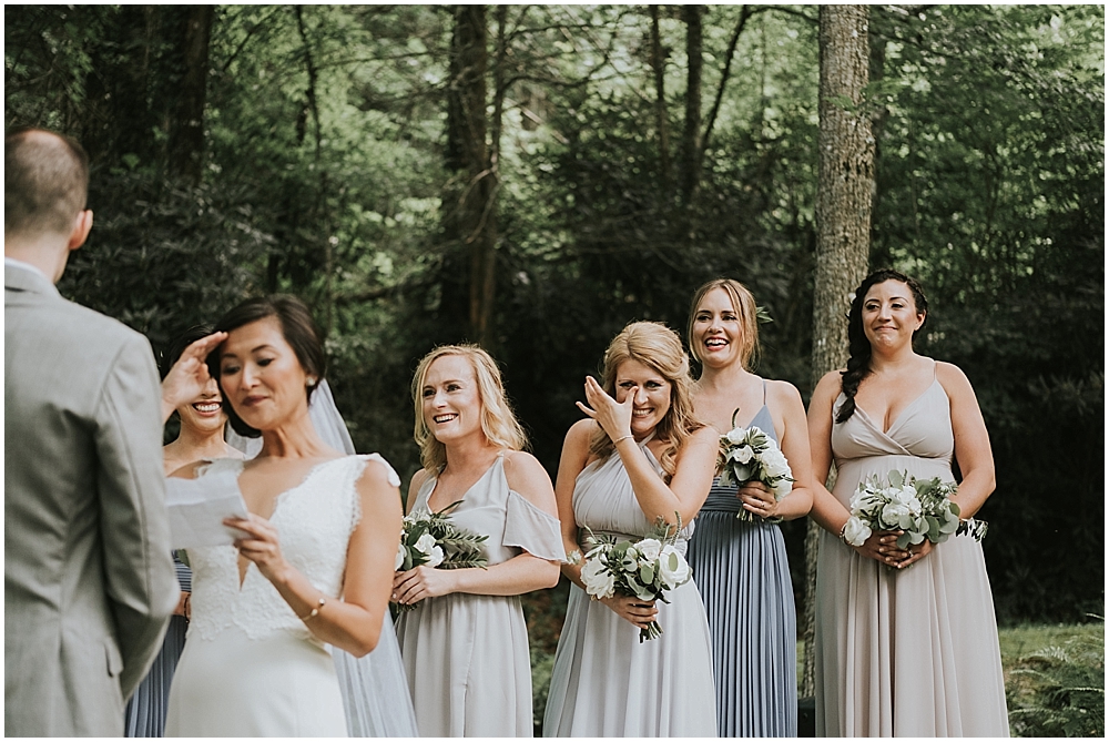 emotive wedding photographer asheville north carolina pisgah forest outdoor wedding ceremony