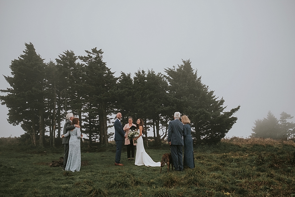 Roan mountain elopement ceremony