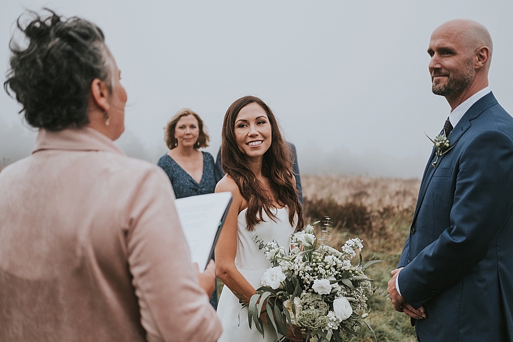 Roan mountain elopement ceremony