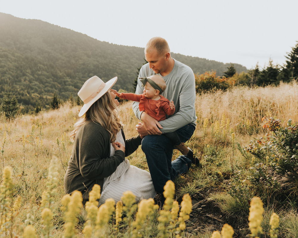 Roan Mountain Engagement Session with Baby