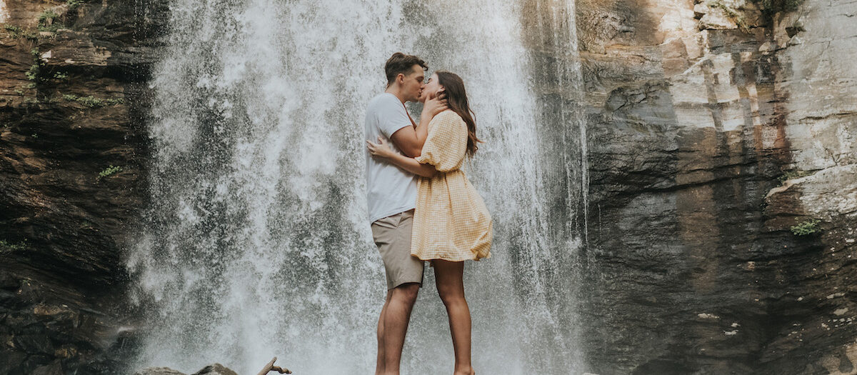 Beautiful Western North Carolina Waterfall Session | Asheville Engagement Photographer