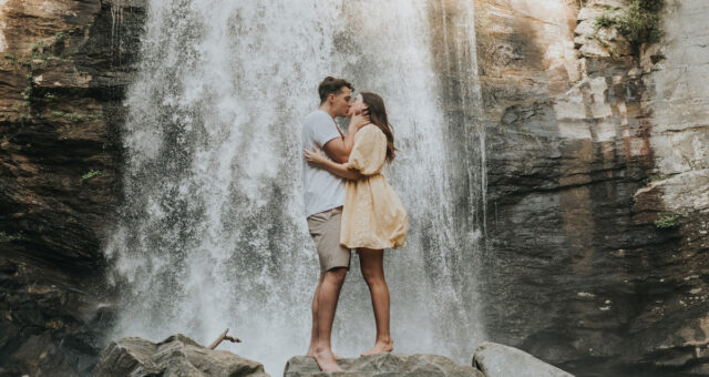 Beautiful Western North Carolina Waterfall Session | J & G